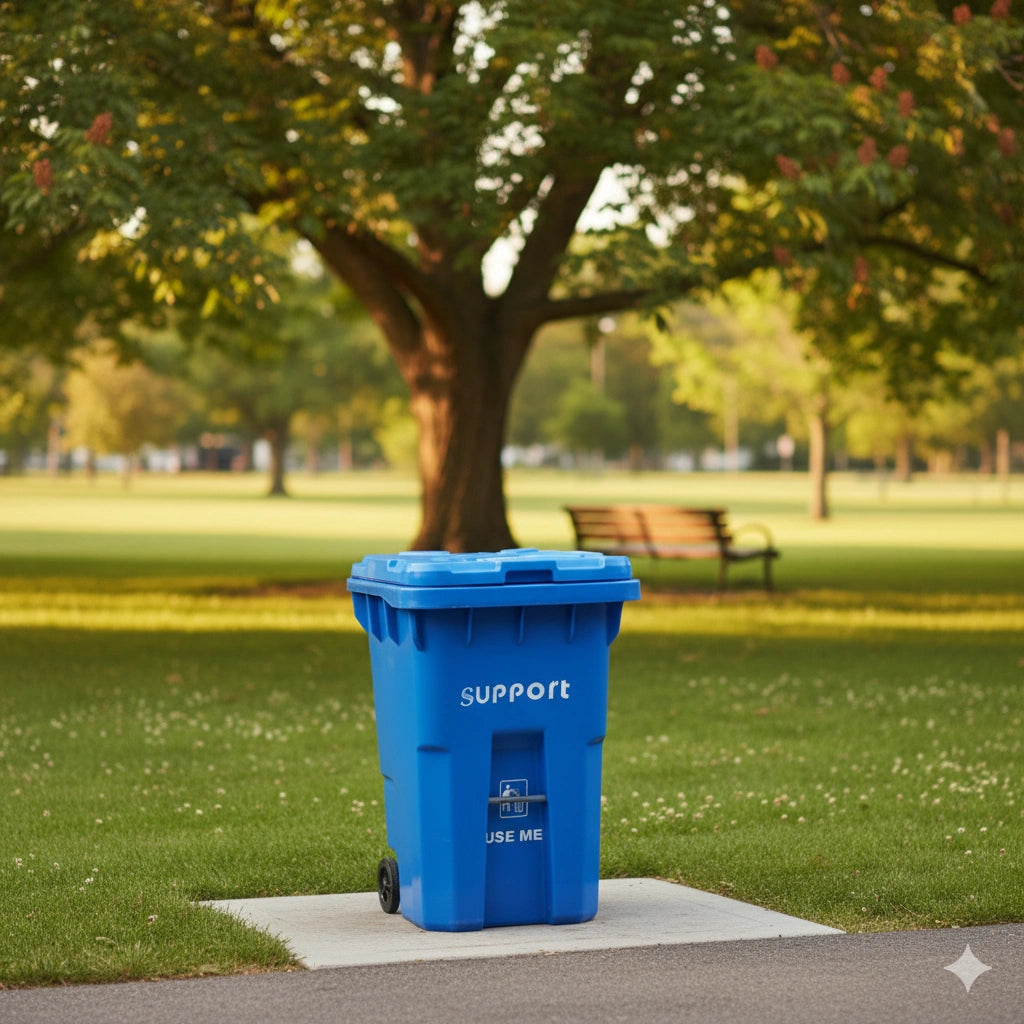 Large Plastic Wheel Dustbin | Heavy Duty Garbage Bin with Lid for Home & Office