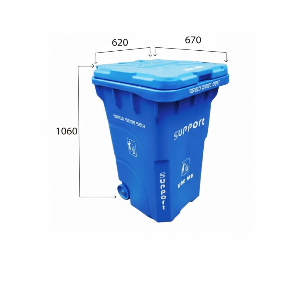 Large Plastic Wheel Dustbin | Heavy Duty Garbage Bin with Lid for Home & Office