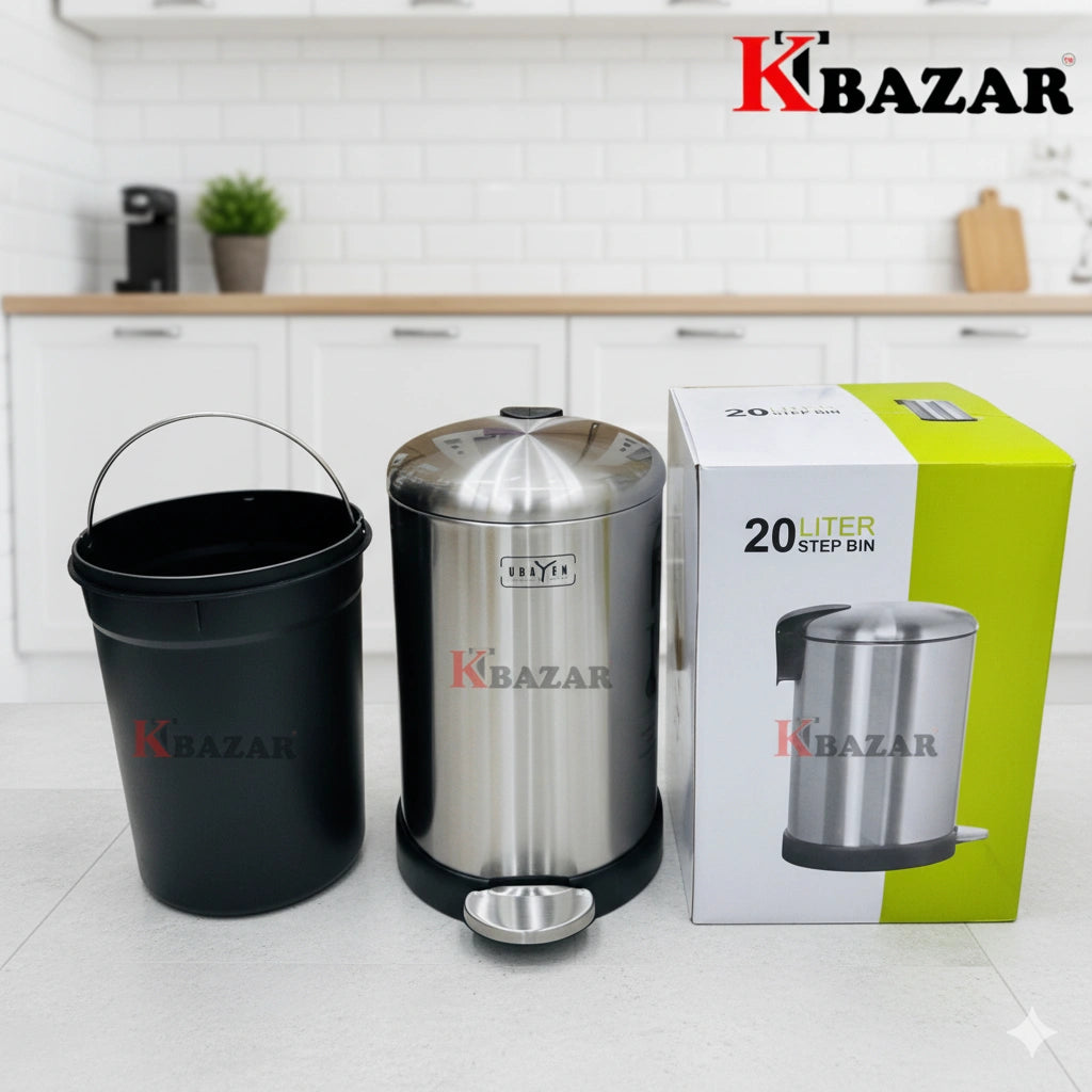 High-quality Stainless Steel Hydraulic Dustbin 20 Litre Round