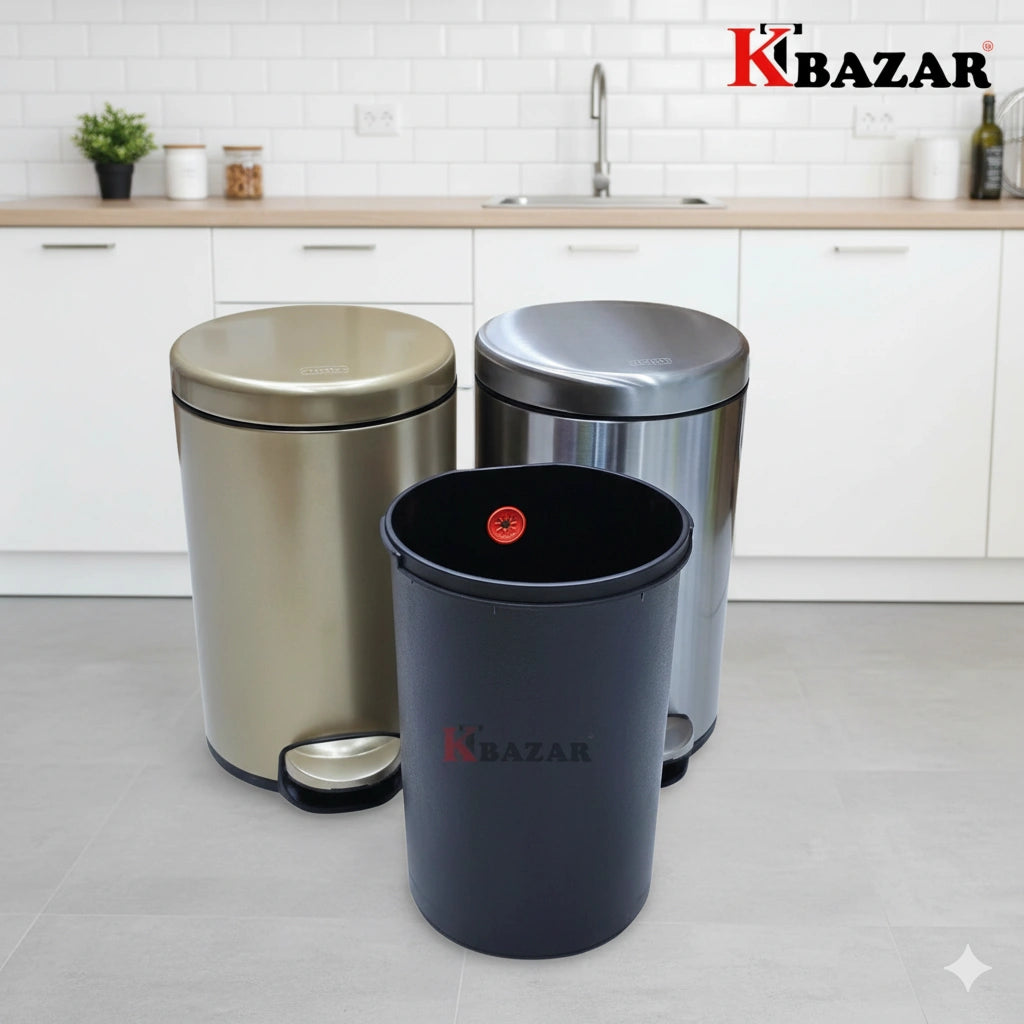 High-quality Stainless Steel Hydraulic Dustbin 6,8 Litre