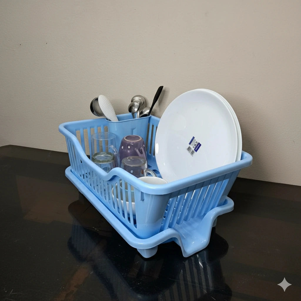 3 in 1 Sink Set Dish Rack Drainer with Tray