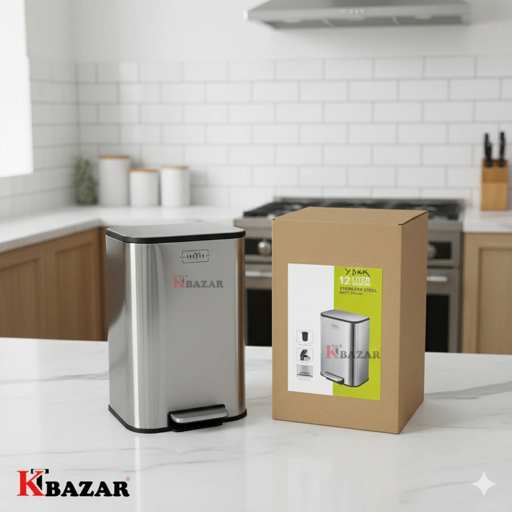 High-quality Stainless Steel Hydraulic Dustbin 12 Litre D Shape