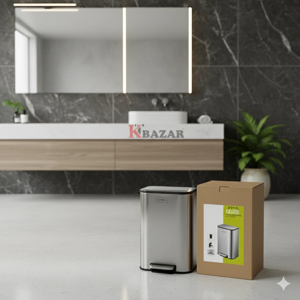 High-quality Stainless Steel Hydraulic Dustbin 12 Litre D Shape