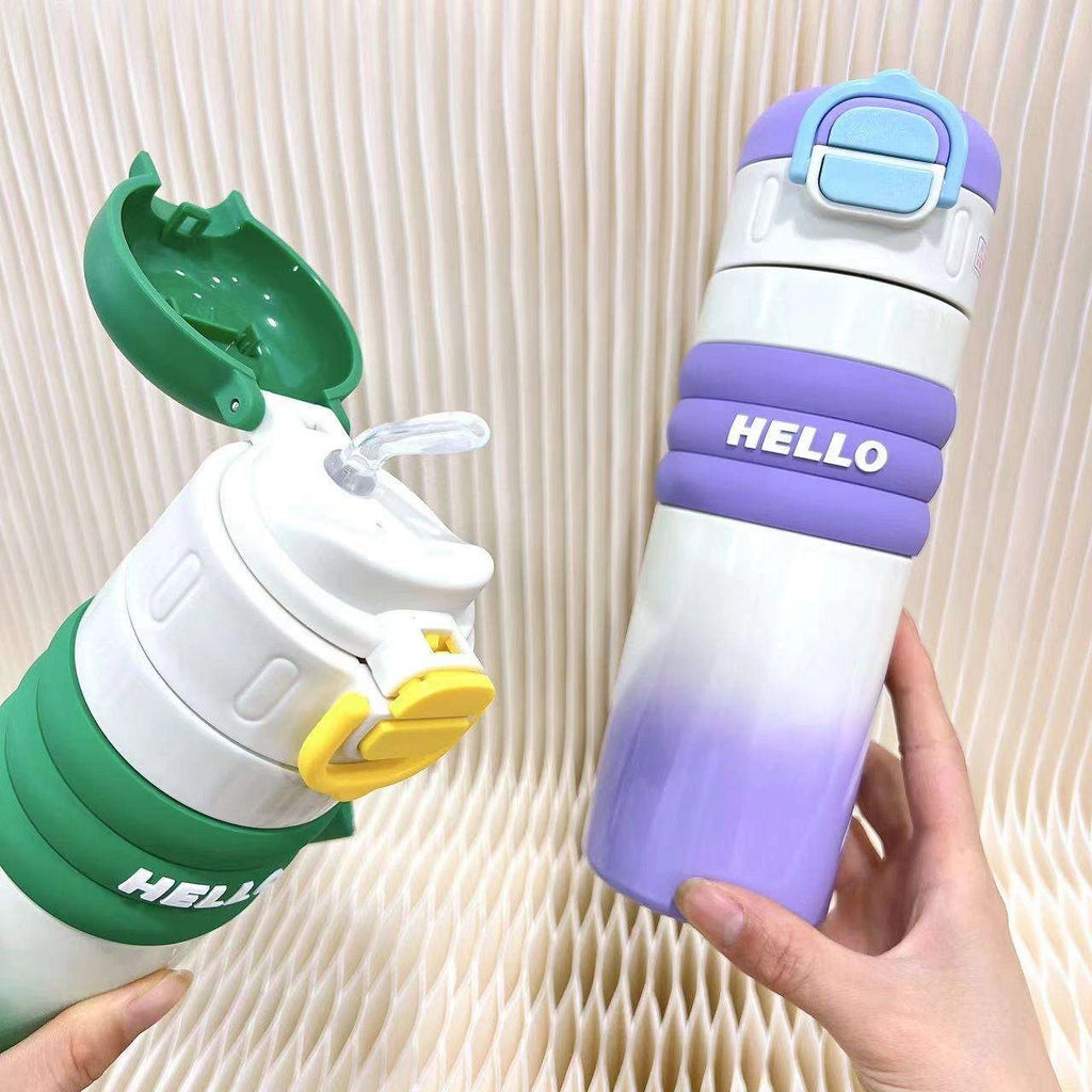 Stainless Steel Flask Water Bottle Gradient Kids Insulated Thermos Vacuum Cup Mug
