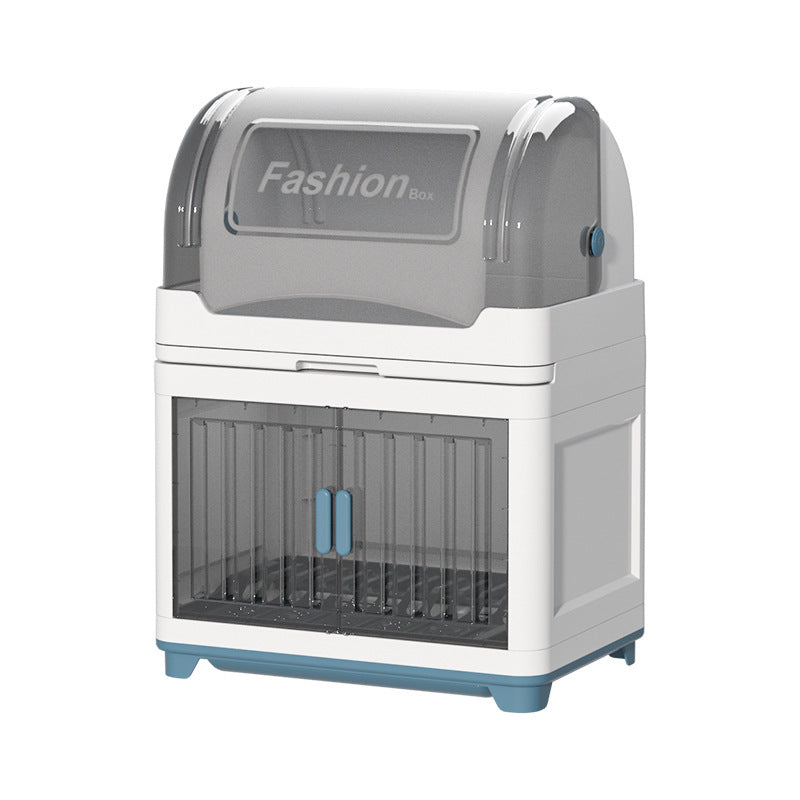 Kitchen dish and plate storage cabinet with draining function