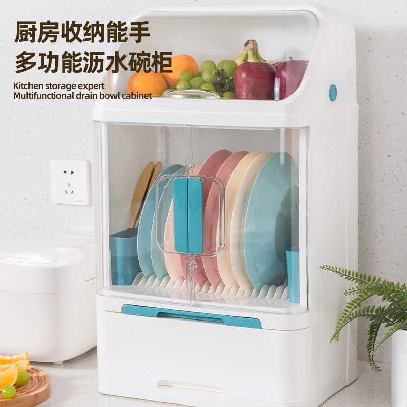 Two Layers Dish Storage Rack | Modern Kitchen Organizer