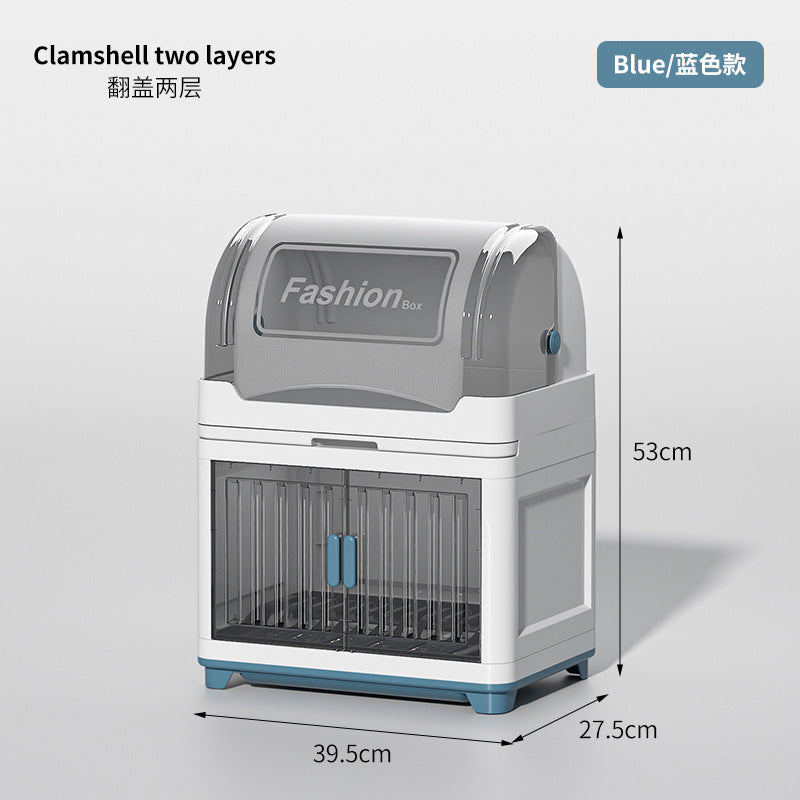 Kitchen dish and plate storage cabinet with draining function