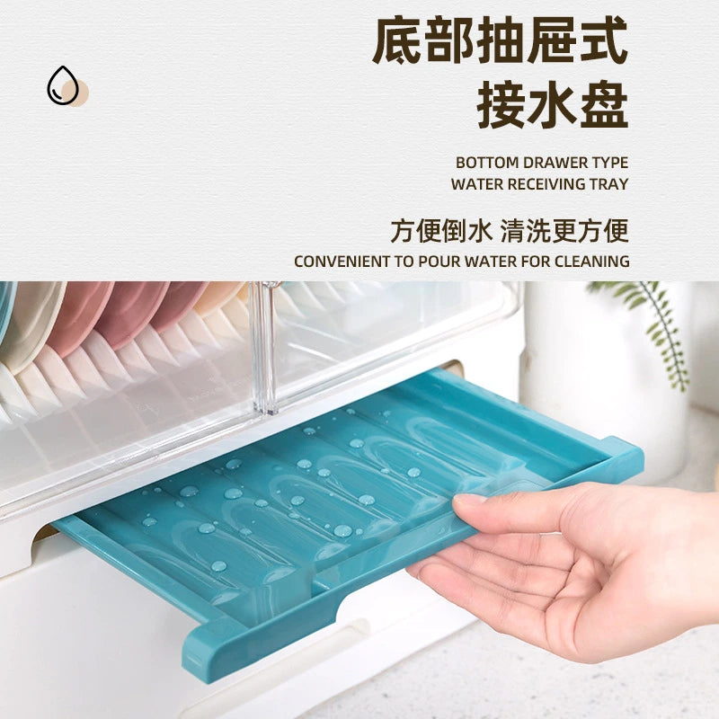 Two Layers Dish Storage Rack | Modern Kitchen Organizer