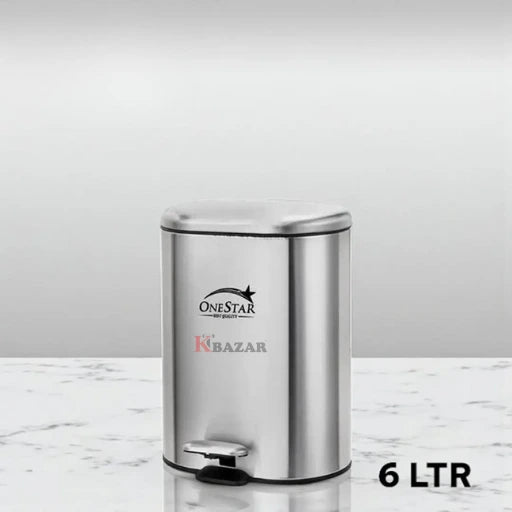 Round-Rect. Stainless Steel Pedal Bin 6/12 Litre