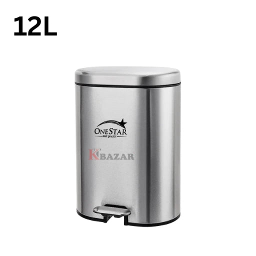 Round-Rect. Stainless Steel Pedal Bin 6/12 Litre