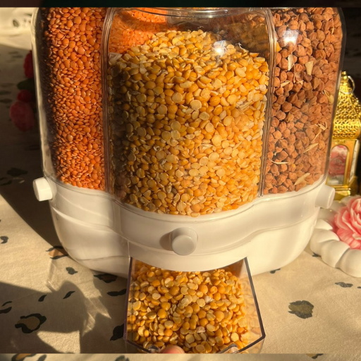 Rotating Grain Dispenser 6-Grid Dry Food Storage Container