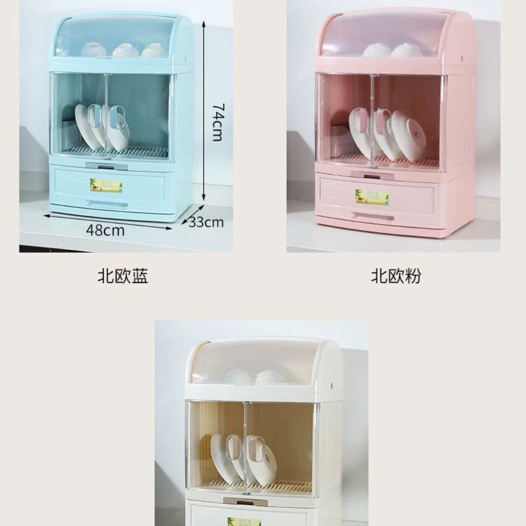 Multi-functional kitchen dustproof storage rack