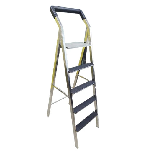 Step ladder with four rungs on a white background