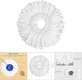 Microfiber Round Mop Head Refill | Super Absorbent Spin Mop Replacement Head