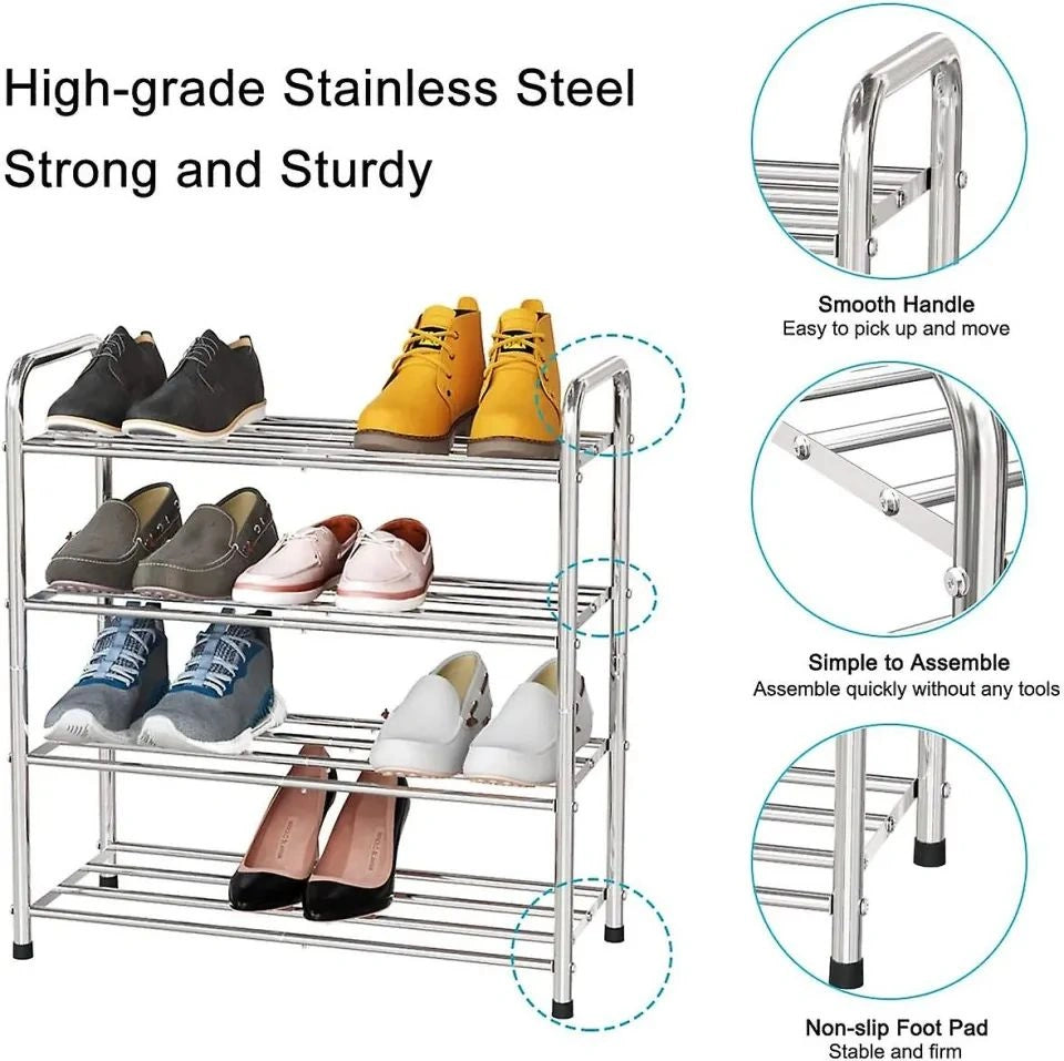 Stainless Steel Multi-Layer Shoe Rack | Durable Shoe Organizer Stand for Home