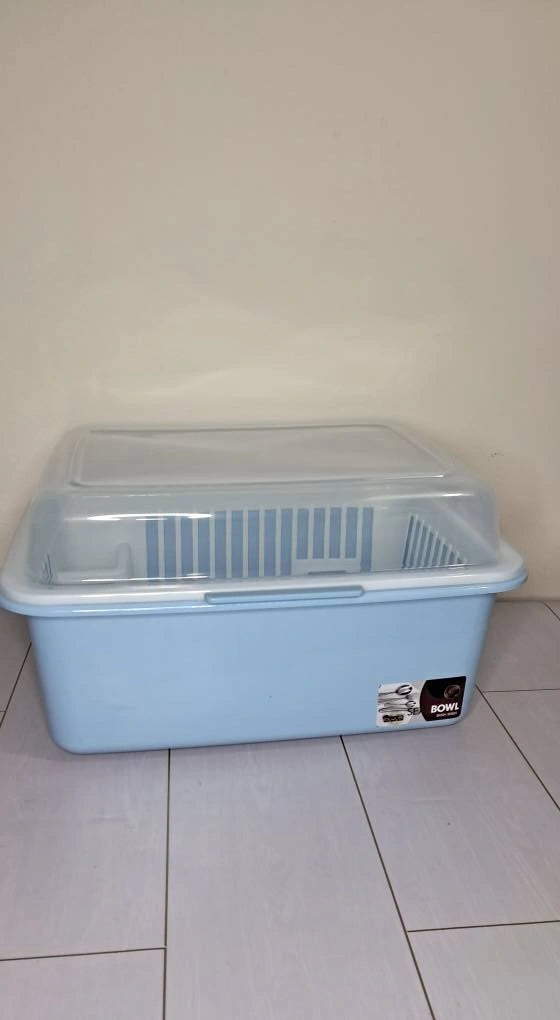 Large Covered Dish Drying Rack & Storage Box – Dustproof Kitchen Plate, Cup & Glass Organizer