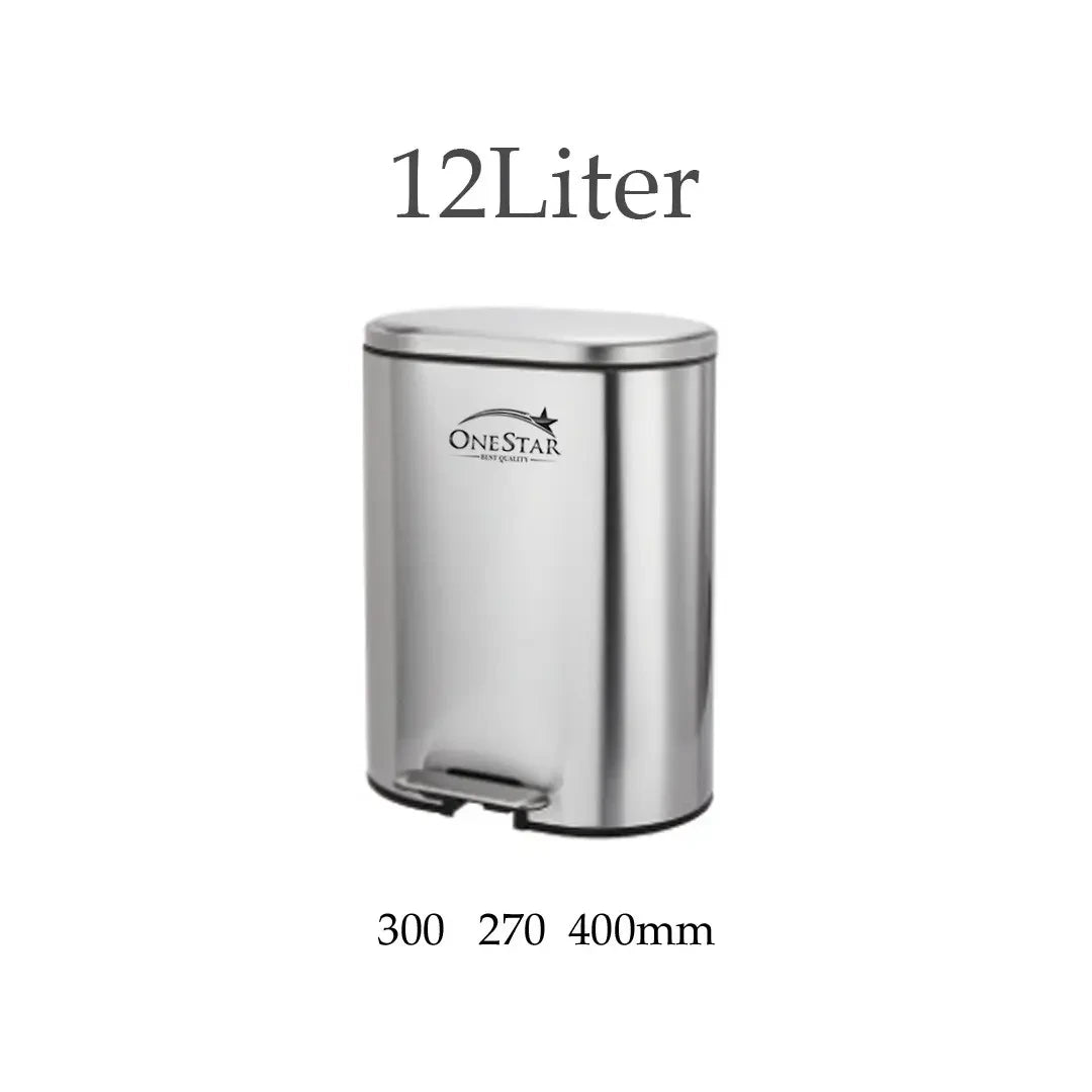 Round-Rect. Stainless Steel Pedal Bin 6/12 Litre