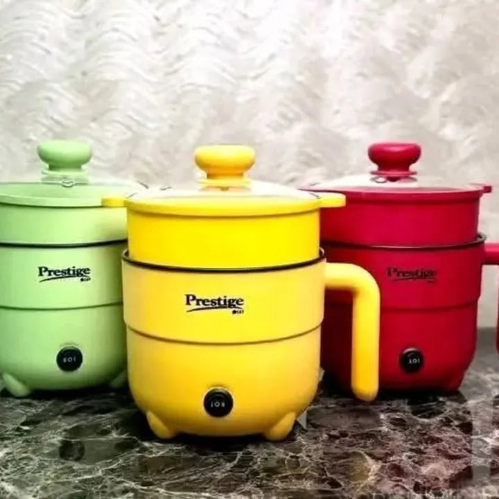 Prestige Multifunction Electric Cooking Pot 2L/3L – Portable Stainless Steel Mini Cooker for Rice, Soup & Noodles