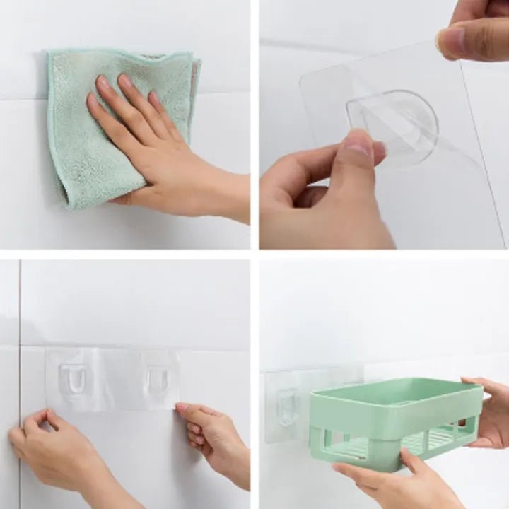 Bathroom Corner Shelf Organizer – Adhesive Shower Rack for Shampoo & Gel - KT Bazar BD Shop