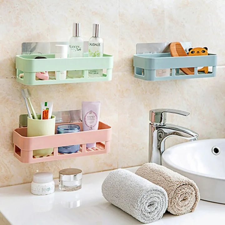 Bathroom Corner Shelf Organizer – Adhesive Shower Rack for Shampoo & Gel - KT Bazar BD Shop