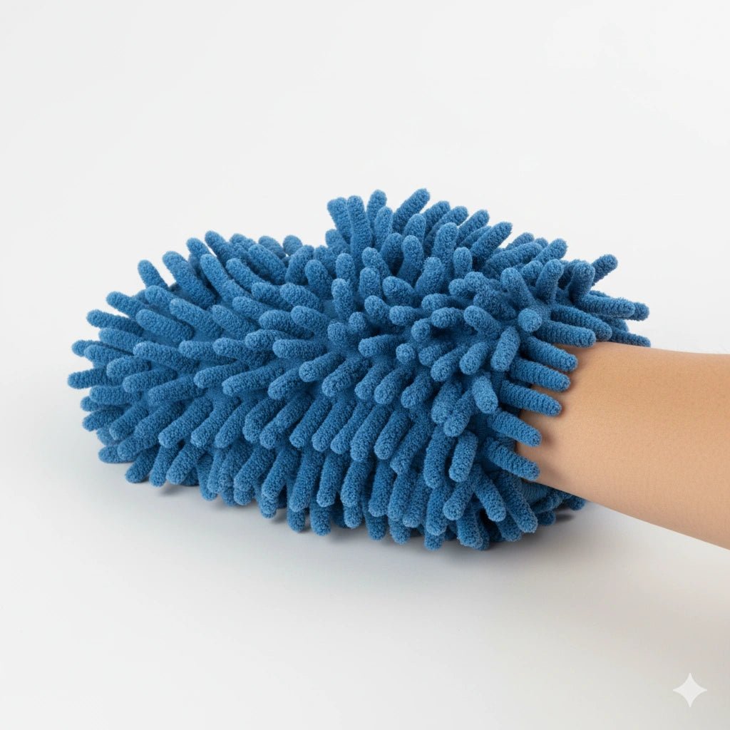 Chenille Microfiber Wash Glove for Car & Bike – Soft Double - Sided Cleaning & Detailing Mitt (1 Pc) - KT Bazar BD Shop