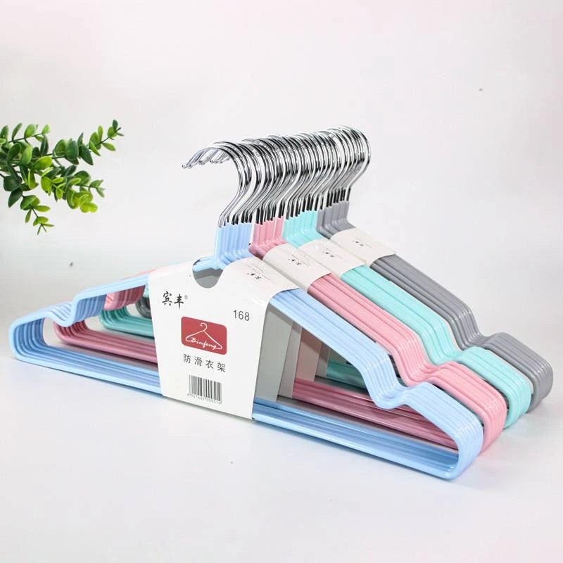 Colorful Rubber Stainless Steel Hangers 8pcs 10pcs - KT Bazar BD Shop