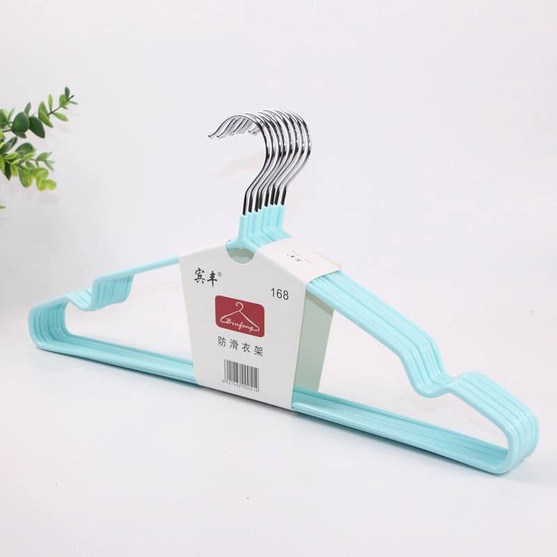 Colorful Rubber Stainless Steel Hangers 8pcs 10pcs - KT Bazar BD Shop