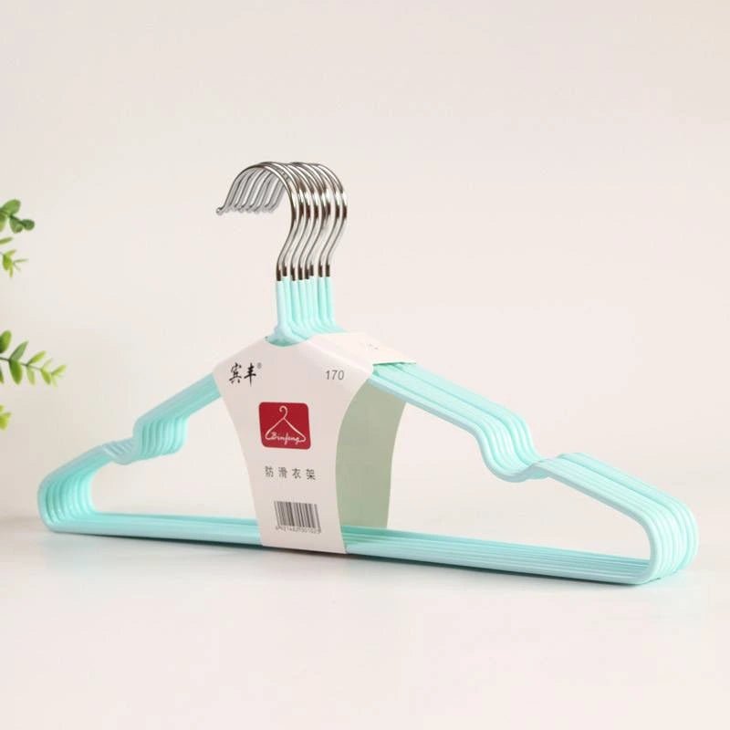 Colorful Rubber Stainless Steel Hangers 8pcs 10pcs - KT Bazar BD Shop