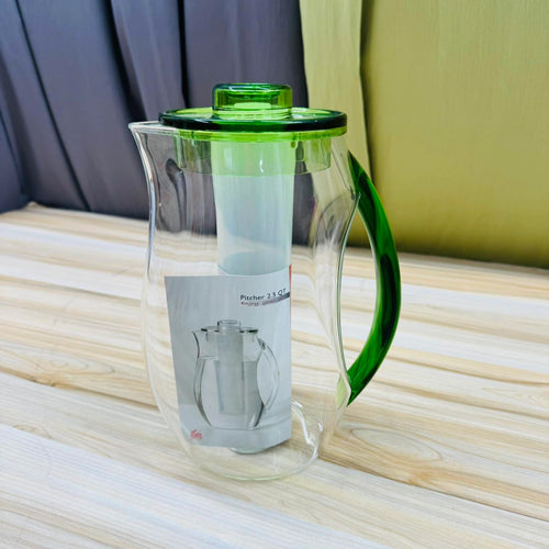 2 Liter Acrylic Fiber Water Jug with Ice Tube – Premium Clear Juice & Water Pitcher