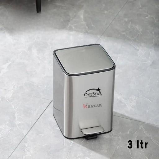 Guard Square Stainless Steel Pedal Bin 3, 5 Litre - KT Bazar BD Shop