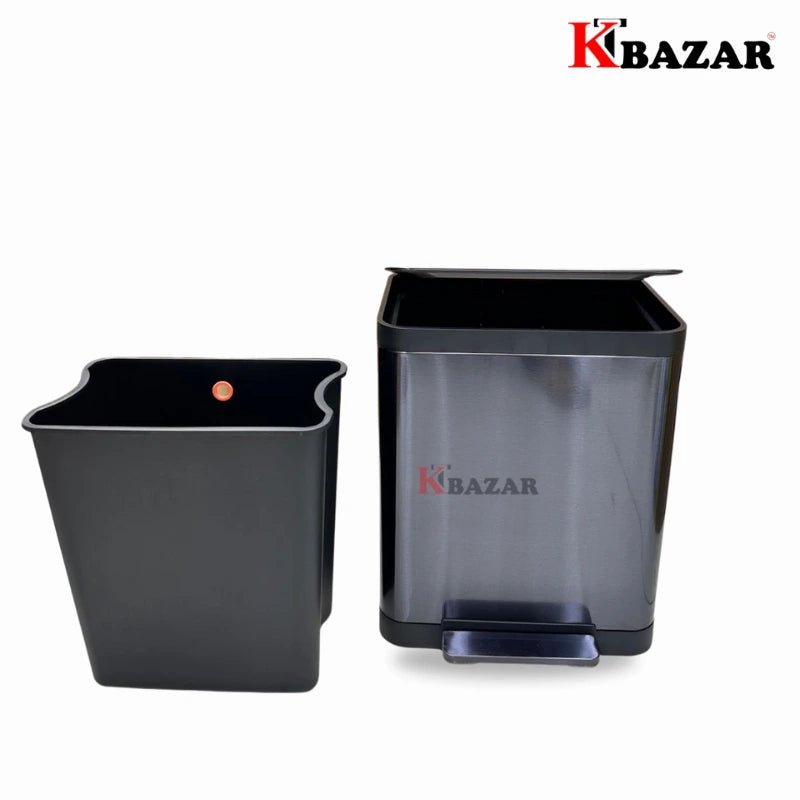 High - quality Stainless Steel Hydraulic Dustbin 25 Litre for Kitchen - KT Bazar BD Shop