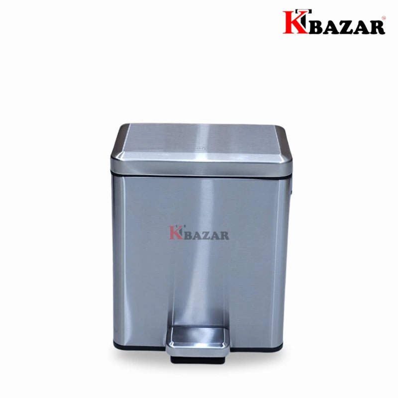 High - quality Stainless Steel Hydraulic Dustbin 6 Litre Square - KT Bazar BD Shop