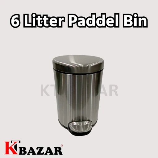 High - quality Stainless Steel Hydraulic Dustbin 6,8 Litre - KT Bazar BD Shop
