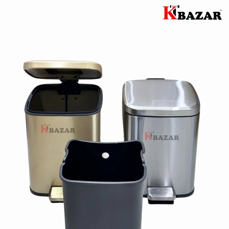 High - quality Stainless Steel Hydraulic Dustbin 9 Litre - KT Bazar BD Shop
