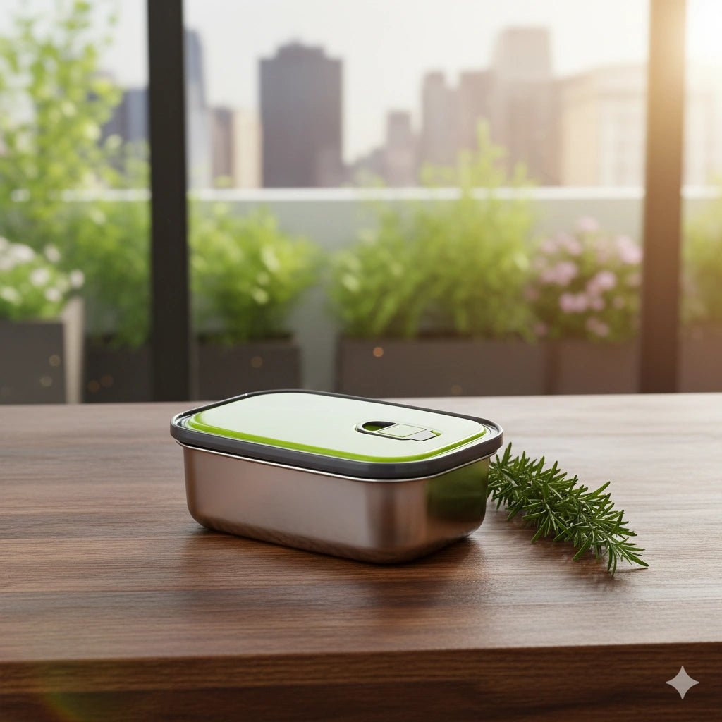 Homio Rectangular Stainless Steel Lunch Box - KT Bazar BD Shop