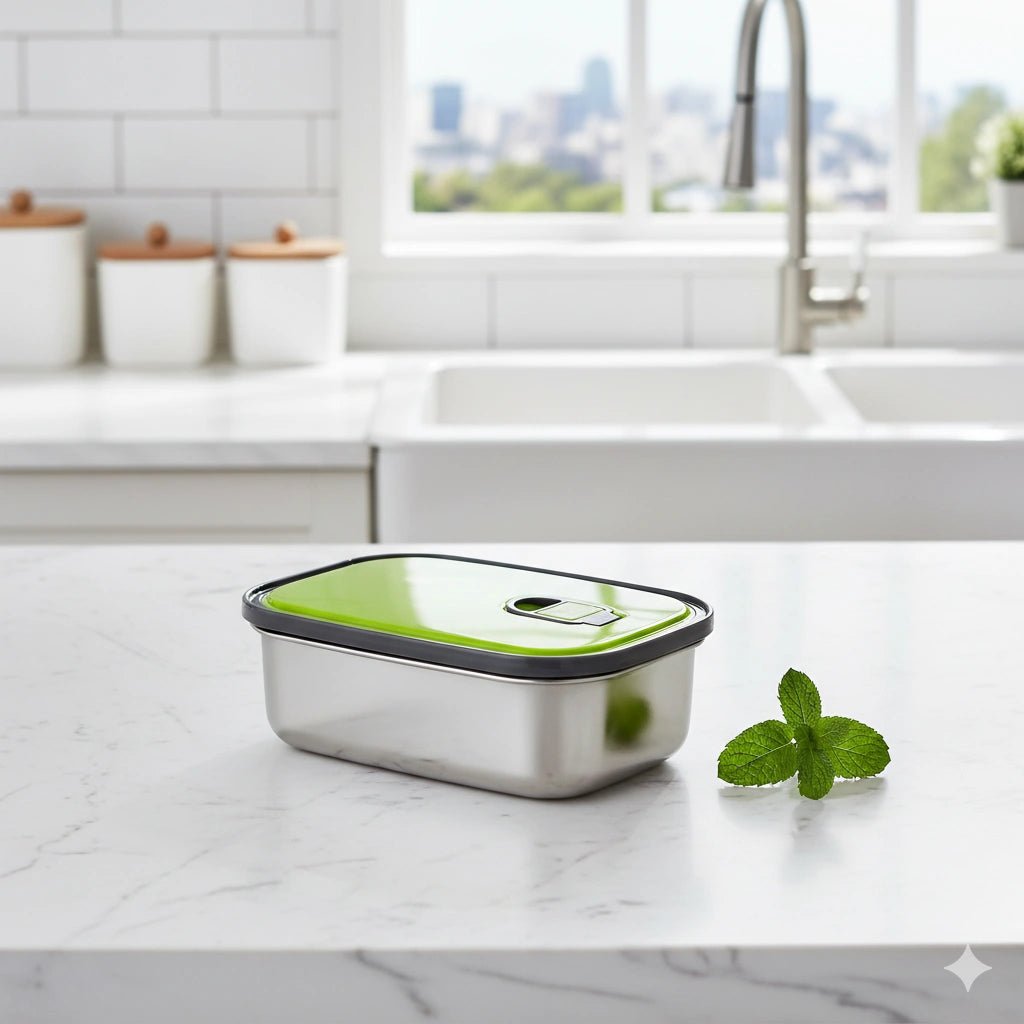 Homio Rectangular Stainless Steel Lunch Box - KT Bazar BD Shop