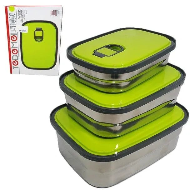 Homio Rectangular Stainless Steel Lunch Box - KT Bazar BD Shop