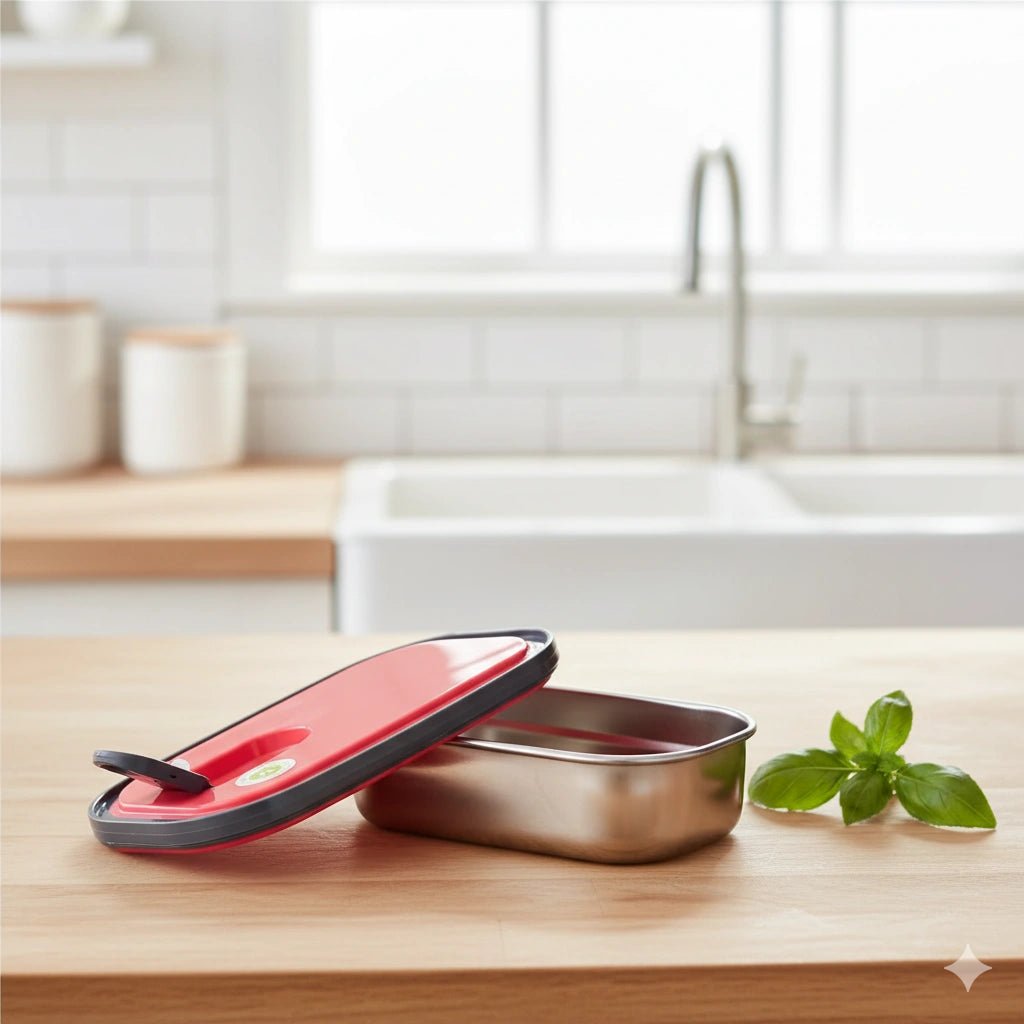 Homio Rectangular Stainless Steel Lunch Box - KT Bazar BD Shop