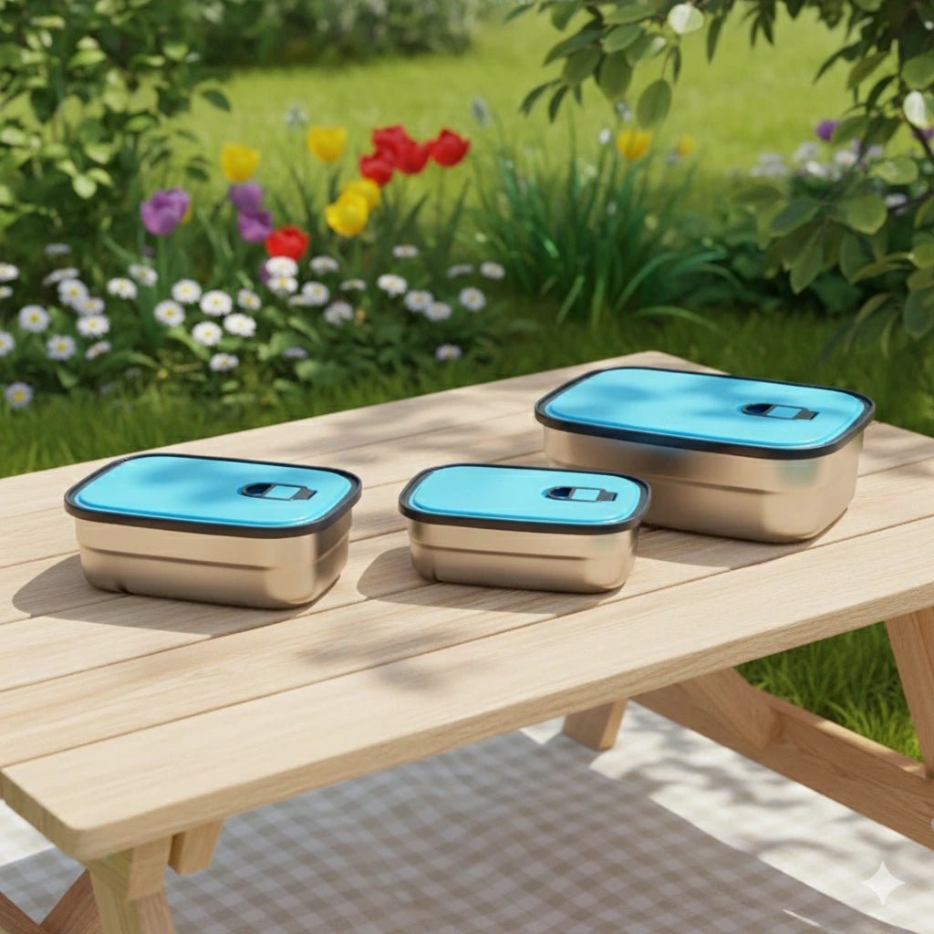 Homio Rectangular Stainless Steel Lunch Box - KT Bazar BD Shop