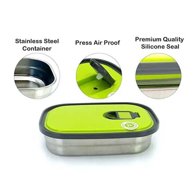 Homio Rectangular Stainless Steel Lunch Box - KT Bazar BD Shop