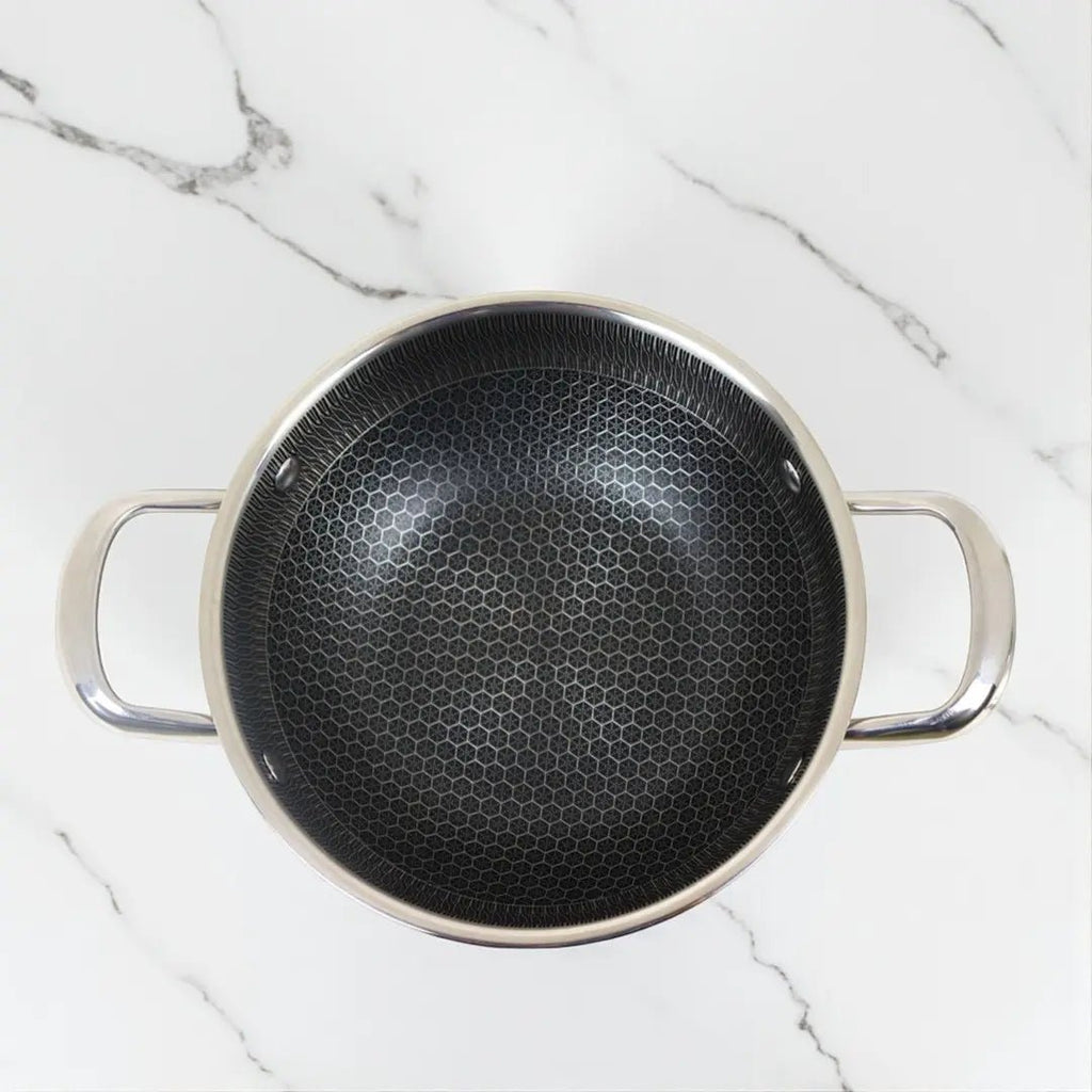 Honeycomb Design Stainless Steel Karai with Lid - KT Bazar BD Shop