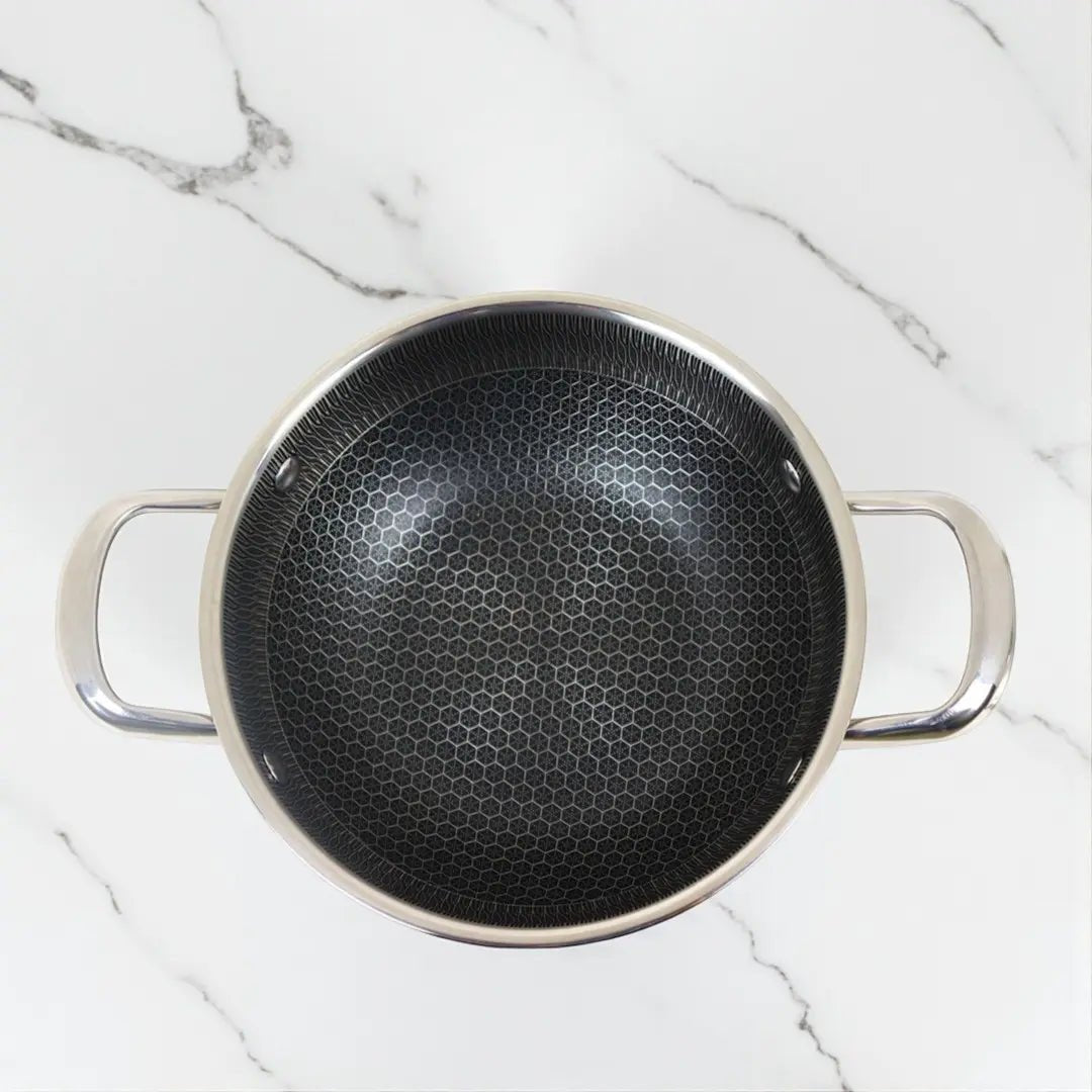 Honeycomb Design Stainless Steel Karai with Lid - KT Bazar BD Shop