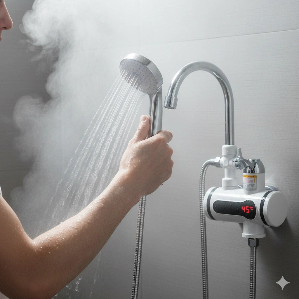 Instant Hot Water Heater Tap with LED Display & Shower – 3000W - KT Bazar BD Shop