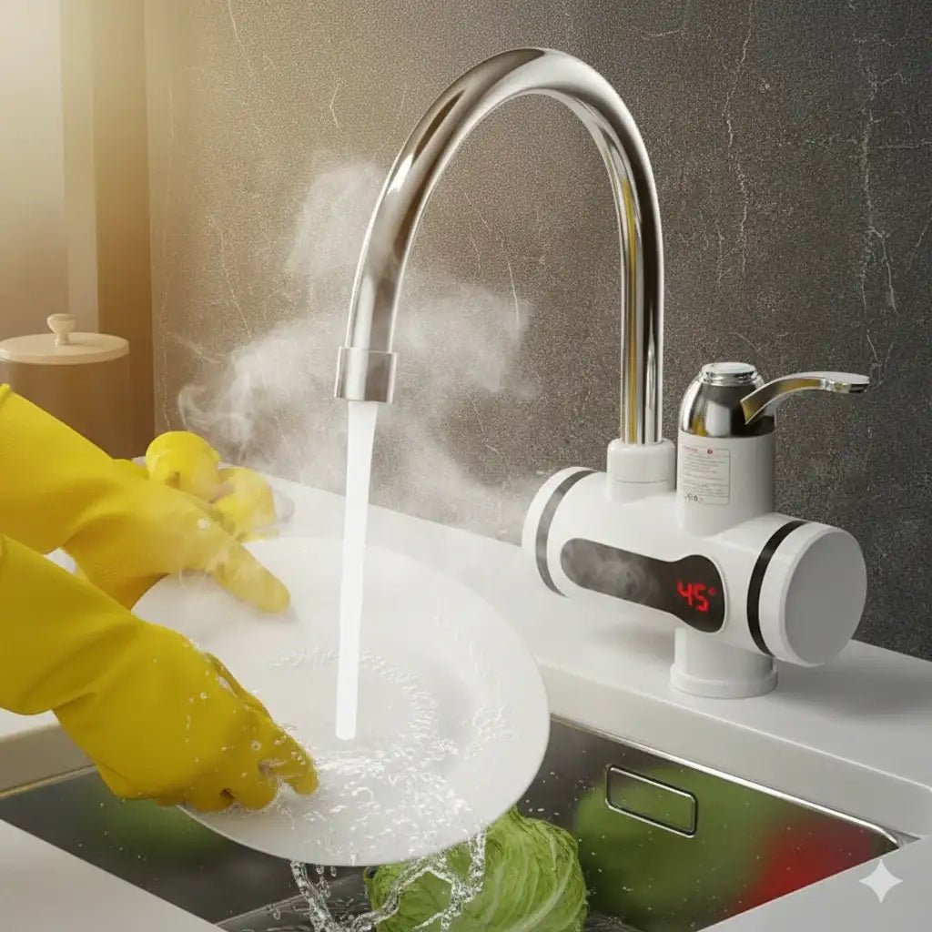 Instant Hot Water Heater Tap with LED Display & Shower – 3000W - KT Bazar BD Shop