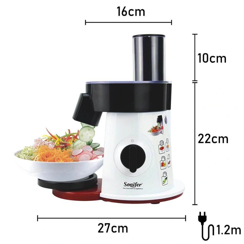 Sonifer SF-5505 Food Processor Vegetable Salad Cutter – Multifunction Electric Slicer & Grater Machine