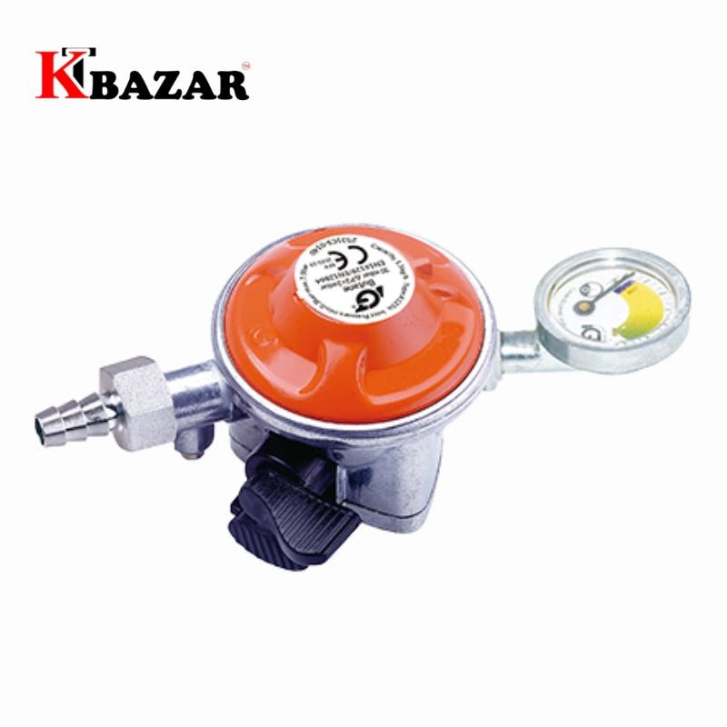 LPG gas regulator of Auto Safety with meter and safety device size - 22mm - KT Bazar BD Shop