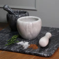 Marble Mortar & Pestle Set – Handheld Grinder for Spices, Herbs & Garlic (White, 1pc) - KT Bazar BD Shop