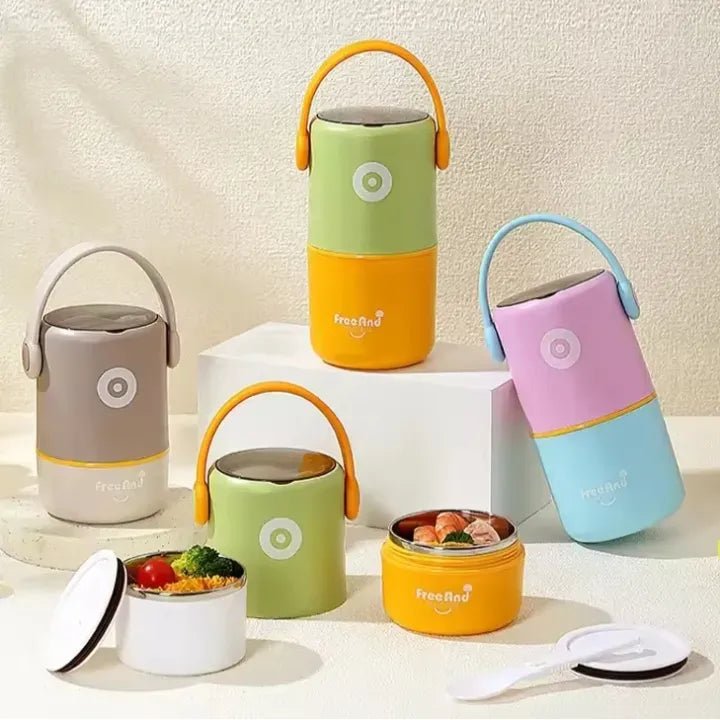 MENIBENTO Stainless Steel 2 Layer Lunch Box - KT Bazar BD Shop