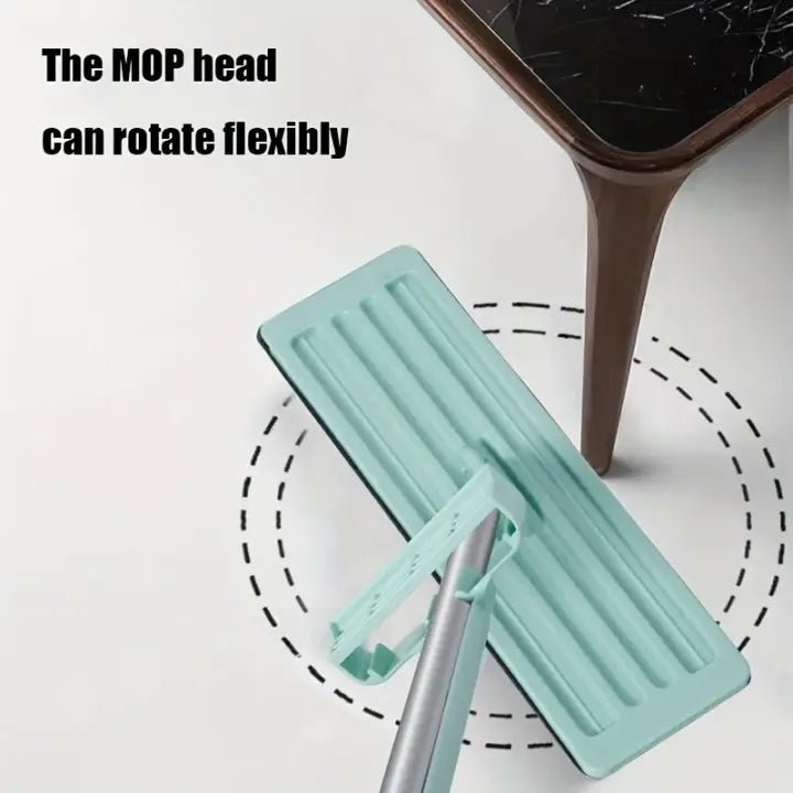 Microfiber Flat Mop Hand Free Squeeze Cleaning Floor Mop With 2 Washable Mop Pads Lazy Mop Household Cleaner Tools - KT Bazar BD Shop
