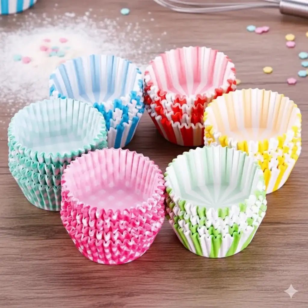 Mini Paper Cupcake Liners – Assorted Muffin Baking Cups (24pcs) - KT Bazar BD Shop